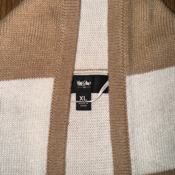 MOSSIMO Brown Cream Striped Cardigan Sweater size XL - Picture 11 of 12